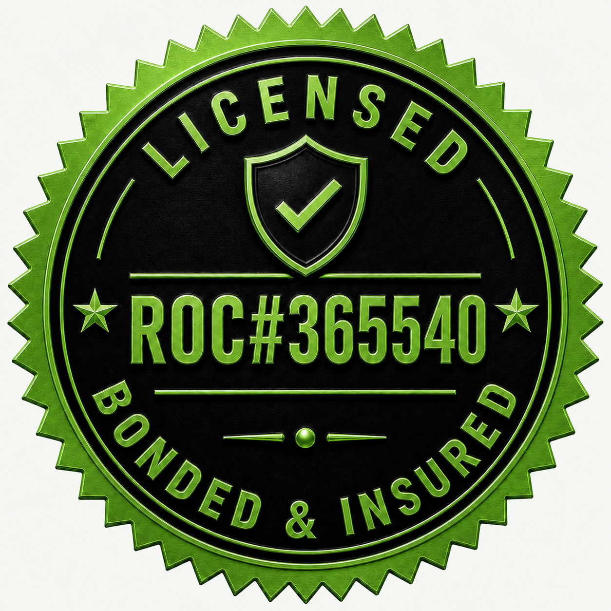 Licensed, bonded and insured — Arizona ROC number 365540